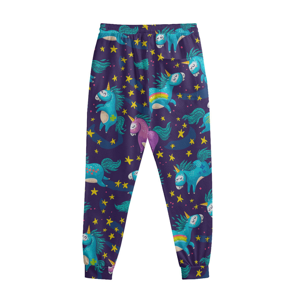 Night Star Unicorn Pattern Print Sweatpants