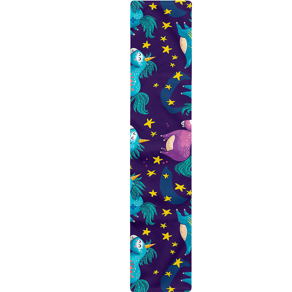 Night Star Unicorn Pattern Print Table Runner