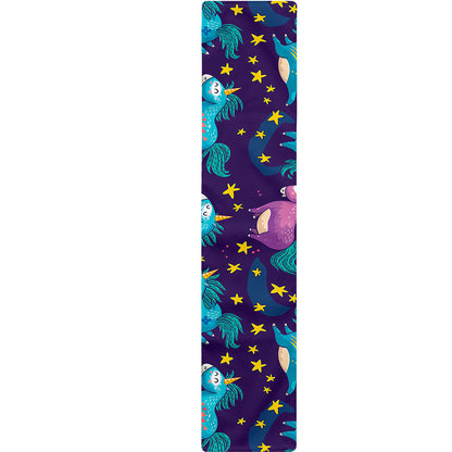 Night Star Unicorn Pattern Print Table Runner