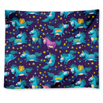 Night Star Unicorn Pattern Print Tapestry