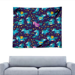 Night Star Unicorn Pattern Print Tapestry