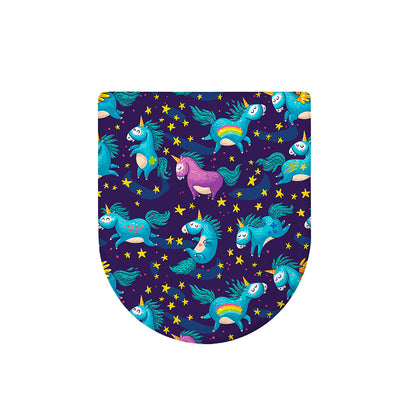 Night Star Unicorn Pattern Print Toilet Lid Cover