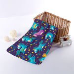Night Star Unicorn Pattern Print Towel