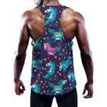Night Star Unicorn Pattern Print Training Tank Top