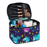 Night Star Unicorn Pattern Print Travel Makeup Bag