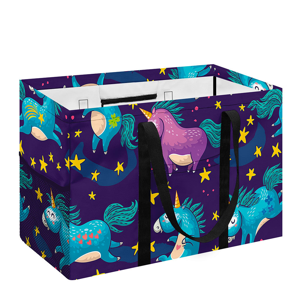 Night Star Unicorn Pattern Print Utility Tote Bag