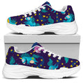 Night Star Unicorn Pattern Print White Chunky Shoes