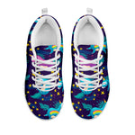 Night Star Unicorn Pattern Print White Running Shoes