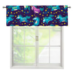 Night Star Unicorn Pattern Print Window Valance