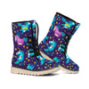 Night Star Unicorn Pattern Print Winter Boots