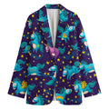 Night Star Unicorn Pattern Print Women's Cotton Blazer