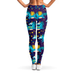 Night Star Unicorn Pattern Print Women's Leggings