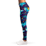 Night Star Unicorn Pattern Print Women's Leggings