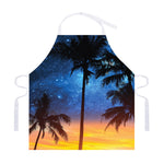 Night Sunset Sky And Palm Trees Print Adjustable Apron