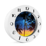 Night Sunset Sky And Palm Trees Print Alarm Clock