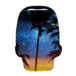 Night Sunset Sky And Palm Trees Print Baby Seat Cover