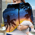 Night Sunset Sky And Palm Trees Print Baby Seat Cover