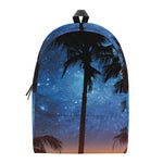 Night Sunset Sky And Palm Trees Print Backpack