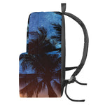 Night Sunset Sky And Palm Trees Print Backpack
