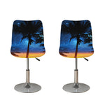 Night Sunset Sky And Palm Trees Print Bar Stool Covers