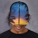 Night Sunset Sky And Palm Trees Print Baseball Cap