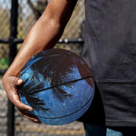 Night Sunset Sky And Palm Trees Print Basketball