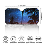 Night Sunset Sky And Palm Trees Print Car Windshield Sun Shade
