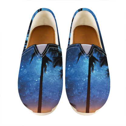 Night Sunset Sky And Palm Trees Print Casual Shoes