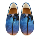 Night Sunset Sky And Palm Trees Print Casual Shoes