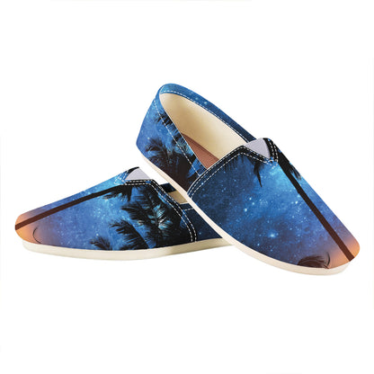 Night Sunset Sky And Palm Trees Print Casual Shoes