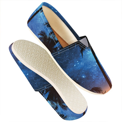 Night Sunset Sky And Palm Trees Print Casual Shoes