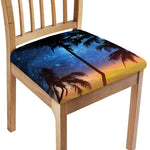 Night Sunset Sky And Palm Trees Print Chair Cushion Cover