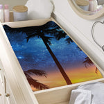 Night Sunset Sky And Palm Trees Print Changing Pad Cover