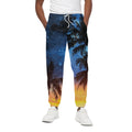 Night Sunset Sky And Palm Trees Print Cotton Sweatpants