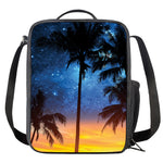 Night Sunset Sky And Palm Trees Print Crossbody Lunch Bag