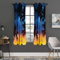 Night Sunset Sky And Palm Trees Print Grommet Curtain Panels