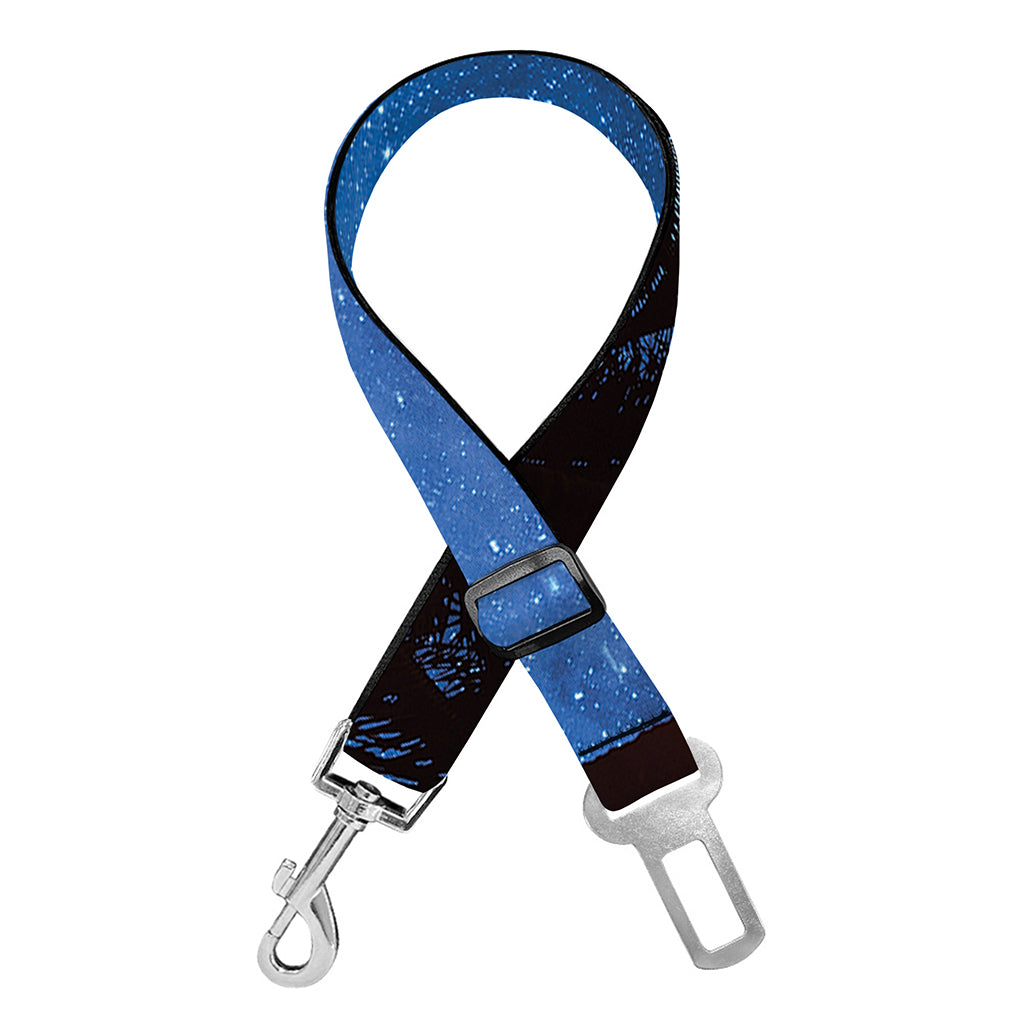 Night Sunset Sky And Palm Trees Print Dog Seat Belt