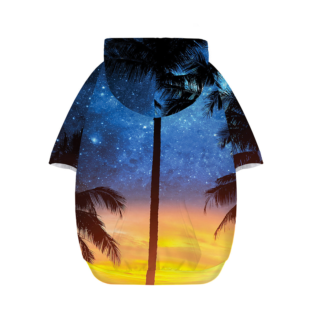 Night Sunset Sky And Palm Trees Print Dog Zip Up Hoodie