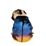 Night Sunset Sky And Palm Trees Print Dog Zip Up Jacket