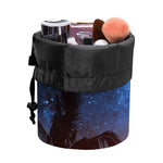 Night Sunset Sky And Palm Trees Print Drawstring Makeup Bag