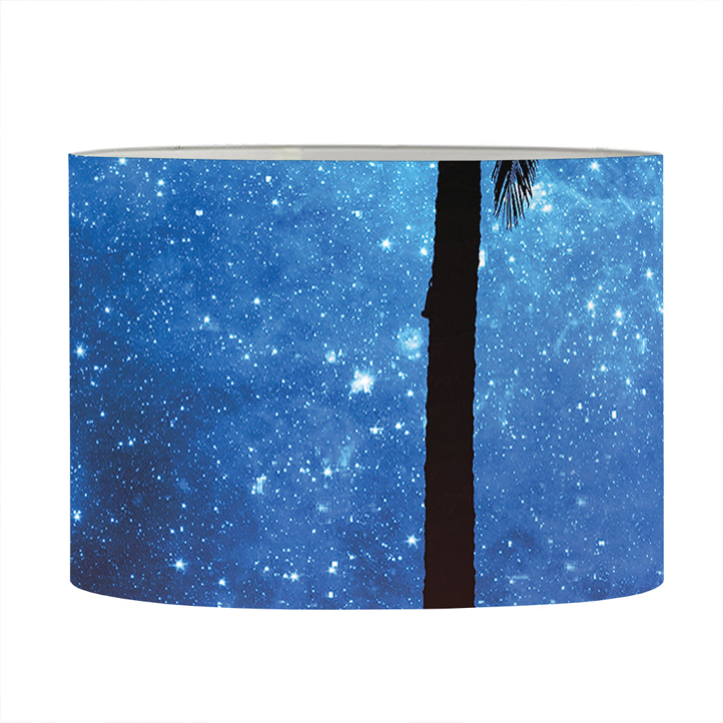 Night Sunset Sky And Palm Trees Print Drum Lamp Shade