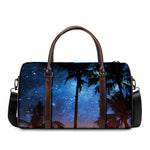 Night Sunset Sky And Palm Trees Print Duffle Bag