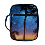 Night Sunset Sky And Palm Trees Print Front Pocket Bible Bag