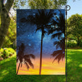 Night Sunset Sky And Palm Trees Print Garden Flag