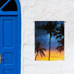 Night Sunset Sky And Palm Trees Print Garden Flag