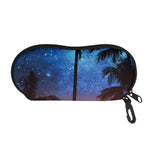 Night Sunset Sky And Palm Trees Print Glasses Case