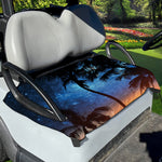 Night Sunset Sky And Palm Trees Print Golf Cart Seat Cover
