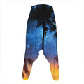 Night Sunset Sky And Palm Trees Print Hammer Pants