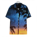 Night Sunset Sky And Palm Trees Print Hawaiian Shirt