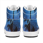 Night Sunset Sky And Palm Trees Print High Top Leather Sneakers